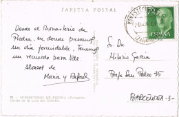 54352. Postal MONASTERIO De PIEDRA (Zaragoza) 1961. Gruta De La Cola De Caballo - Lettres & Documents
