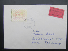 BRIEF Automatenmarken ATM Hall PSt. Tulfes - Salzburg 1984 Express  // D*58757 - Machine Labels [ATM]