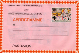 MONACO AEROGRAMME NEUFANNEE DE L'ENFANT1979 - Enteros  Postales