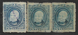 SE)1882 MEXICO, 3 TAX STAMPS OF 1C, DOCUMENTS AND BOOKS, USED - Mexico