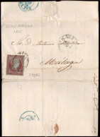 Málaga - Edi O 40 - Carta Mat Parrilla + Fech. Tp. I "Vélez Málaga" En Frontal - Lettres & Documents