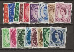 1952 MNH Great Britain Mi 257-75 (wml Tudor Crown) Postfris** - Unused Stamps