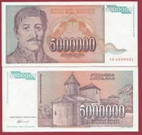 Yougoslavie-- 5000000 Dinara --1994    ---UNC --(364) - Yugoslavia