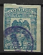 COLOMBIE   -   1902.   Y&T N° 123 Oblitéré.   Armoiries  /  Aigle , - Colombie