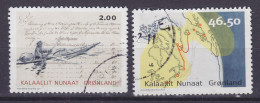 Greenland 2011 Mi. 575 A, 577A, 2.00 & 46.50 Kr. Kommunikation In Grönland Kajakpost & Map Karte Mit Kabelverlauf - Usati