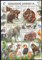 Tschechische Republik 2018 MiNr. 990/ 993 (Block 72) **/ Mnh ;  Zootiere III - Blokken & Velletjes