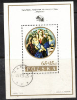 MADONNA PAINTING GEMÄLDE PEINTURE - BOTTICELLI - POLEN POLAND POLOGNE 1985 BL. 89 I ITALIA 85 STAMP EXHIBITIION - Religione