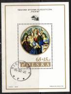 MADONNA PAINTING GEMÄLDE PEINTURE - BOTTICELLI - POLEN POLAND POLOGNE 1985 BL. 89 I ITALIA 85 STAMP EXHIBITIION - Religieux