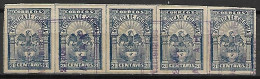 COLOMBIE   -   1902.   Y&T N° 126 Oblitérés  En  Bande  De  5.   Armoiries  /  Aigle , - Colombie