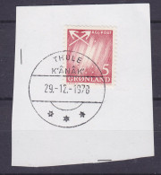 Greenland 1963 Mi. 48, 5 Øre Nordlicht Deluxe THULE (Kânâk) Cancel On Piece !! - Blocks & Sheetlets