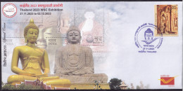 Thailand 2023 Great Buddha,World Stamp Exhibition,Peace,Buddhist,Tallest Statue,Golden,India Post, Special Cover (**) - Thaïlande