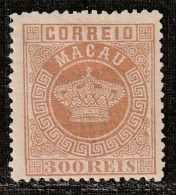 MACAO - N°9 * (1884) 300r Brun - Unused Stamps