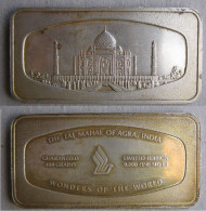 Medaille Lingot En Argent . Singapore Airlines , TAJ MAHAL Of AGRA INDIA - Altri & Non Classificati