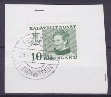 Greenland 1973 Mi. 84y, 10 (Ø) Margrethe II. (Cz. Slania) Deluxe Brotype KUNGMIUT Pr. ANGMAGSSALIK Cancel On Piece !! - Used Stamps
