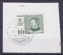 Greenland 1973 Mi. 84y, 10 (Ø) Margrethe II. (Cz. Slania) Deluxe Brotype KUNGMIUT Pr. ANGMAGSSALIK Cancel On Piece !! - Usati