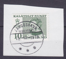 Greenland 1973 Mi. 84y, 10 (Ø) Margrethe II. (Cz. Slania) Deluxe Brotype JAKOBSHAVN (Ilulissat) Cancel On Piece !! - Used Stamps