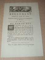 1788 REGLEMENT Concernant La Garde Des Archives Des Commandemens De Provinces - 1701-1800