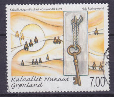 Greenland 2011 Mi. 591, 7.00 Kr. Zeitgenössische Kunst Art Landschaft Mit Schlüssel Gemälde Von Naja Rosing-Asvid - Usati