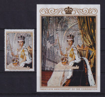 Cook Islands 1977 Thronjubiläum Elisabeth II. Mi.-Nr. 357 Und Block 23 ** - Cook Islands