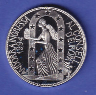 Andorra Silbermünze 10 Diners Beitritt Zum Europarat 1995 PP - Andorra