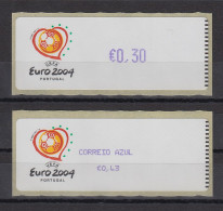 Portugal 2003 ATM Fußball EM Euro 2004 Violett Mi-Nr. 43.1f  Und 43.2f ** - Viñetas De Franqueo [ATM]
