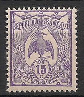 NOUVELLE CALEDONIE - 1905 - N°YT. 93 - Cagou 15c - Neuf Luxe ** / MNH / Postfrisch - Nuevos