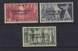 Schweiz 1950 Europ. Amt Der UNO (ONU) Mi.-Nr. 18-20 (Höchstwerte) Postfrisch** - Officials