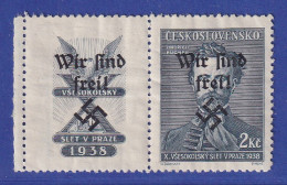 Sudetenland (Rumburg) 1938 Sondermarke Mit Zierfeld 2 Kc Mi.-Nr. 50 Zf W * - Sudetenland