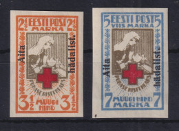 Estland 1923 Wohlfahrtsmarken Mit Aufdruck Mi.-Nr. 46-47 B Ungebraucht *  - Estland