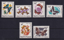 Ruanda 1965 Schmetterlinge Mi.-Nr. 119-124 A Postfrisch ** - Andere & Zonder Classificatie