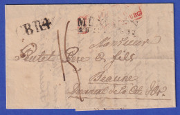 Bayern Brief Mit Zweizeiler MÜNCHEN, Rayon-Stp. CBR4, BAVIÉRE STRASB. Rot 1833 - Sonstige & Ohne Zuordnung