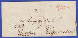 Bayern Dienstbrief Mit Zweizeiler-Stempel ANSBACH In Rot 1824 - Altri & Non Classificati