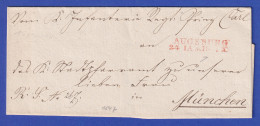 Bayern Kirchlicher Dienstbrief Mit Zweizeiler-Stempel AUGSBURG In Rot 1843 - Autres & Non Classés