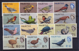 Mauritius 1965 Freimarken Vögel Mi.-Nr. 268-282 Postfrisch ** - Maurice (1968-...)