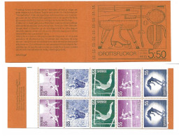 Sweden 1971 Athletics.  Women,  Fencers, High Diver, Uneven Bar Gymnast, Tennis Player Mi 737-741 Booklet 31 MNH(**) - Nuovi