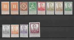 OBP/COB 108-117 + 122, MH, Vc 169 EUR (SN 2709) - 1912 Pellens