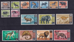 Kenia 1966 Freimarken Säugetiere Mi.-Nr. 20-35 Postfrisch ** - Kenia (1963-...)