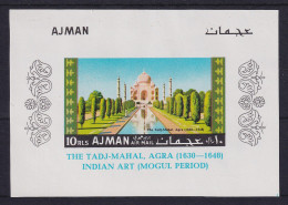 Ajman 1967 Tadj Mahal Mi.-Nr. Block 14 B Postfrisch **  - Emirats Arabes Unis (Général)
