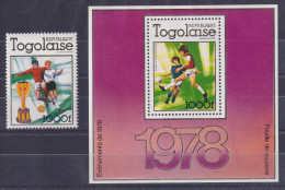 Togo 1978 Fußball-WM Mi.-Nr. 1282 A Und Block 128 A Postfrisch **  - Togo (1960-...)