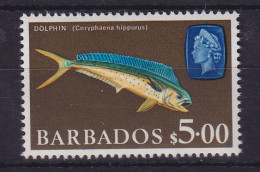 Barbados 1969 Mahi-Mahi Goldmakrele 5 $ Mi.-Nr. 280 Postfrisch ** - Barbados (1966-...)