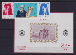 Libyen 1966 Tuaregs Und Kamele  Mi.-Nr. 219-212 Und Block 16 Postfrisch ** - Libia