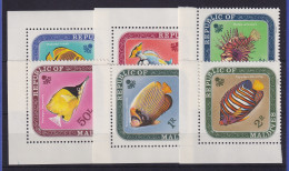 Malediven 1970 Tropische Fische Mi.-Nr. 313-318 Eckrandstücke Postfrisch ** - Maldives (1965-...)