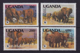Uganda 1991 Afrikanische Elefanten Mi.-Nr. 960-963 Postfrisch ** - Ouganda (1962-...)