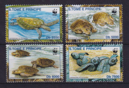 Sao Tomé Und Príncipe 2001 Meeresschildkröten Mi.-Nr. 1899-1902 Postfrisch ** - São Tomé Und Príncipe