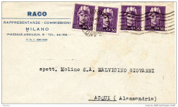 LETTERA CON QUATTRO PEZZI DEL N° 538 - Storia Postale