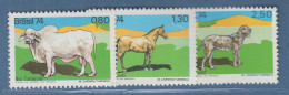 Brasilien 1974 Haustierrassen Rind Pferd Dogge Mi.-Nr. 1459-61 ** - Autres & Non Classés