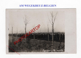 FLANDERN-Am Wegekreuz Vor Ypern-CIMETIERE-Tombes-CARTE PHOTO Allemande-GUERRE 14-18-1 WK-Militaria-Belgien - War Cemeteries