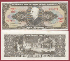 Brésil-- 5 Cruzeiros  --1964   ---UNC --(393) - Brasil