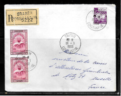 CC259 - ALGERIE - LETTRE RECOMMANDEE DE GRAREM CONSTANTINE DE 1968 POUR METZ - Algeria (1962-...)