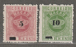 MACAO - N°22/3 Nsg (1887) Surchargés - - Nuevos